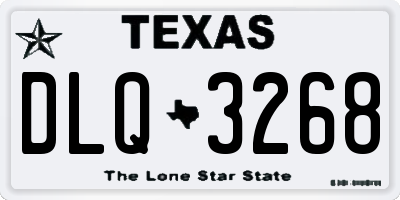 TX license plate DLQ3268