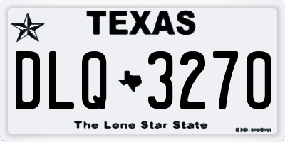 TX license plate DLQ3270