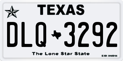TX license plate DLQ3292