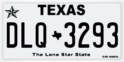 TX license plate DLQ3293