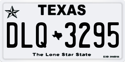 TX license plate DLQ3295