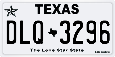 TX license plate DLQ3296
