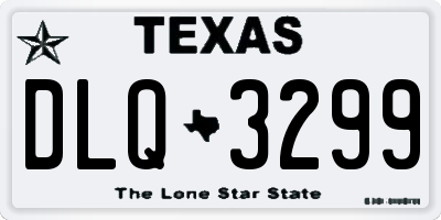 TX license plate DLQ3299