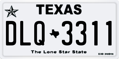 TX license plate DLQ3311