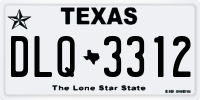 TX license plate DLQ3312