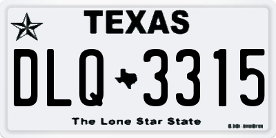 TX license plate DLQ3315