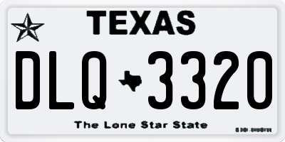 TX license plate DLQ3320