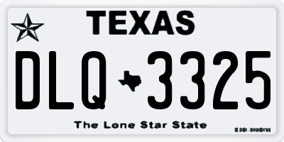 TX license plate DLQ3325