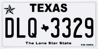 TX license plate DLQ3329