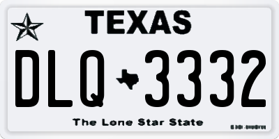 TX license plate DLQ3332