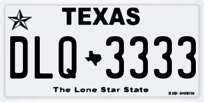 TX license plate DLQ3333