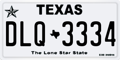 TX license plate DLQ3334