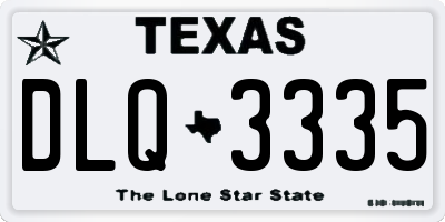 TX license plate DLQ3335