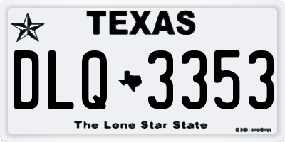 TX license plate DLQ3353