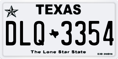 TX license plate DLQ3354