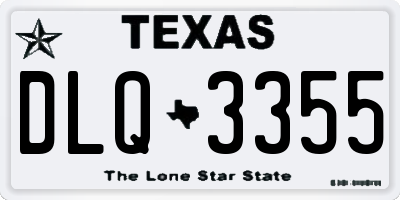 TX license plate DLQ3355
