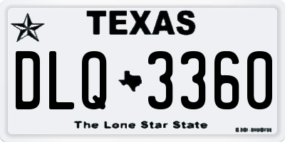TX license plate DLQ3360