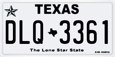 TX license plate DLQ3361