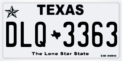 TX license plate DLQ3363