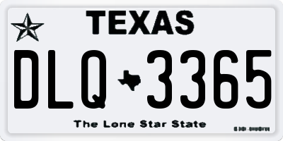 TX license plate DLQ3365