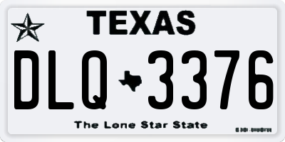TX license plate DLQ3376