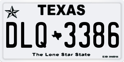 TX license plate DLQ3386