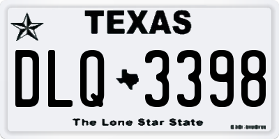 TX license plate DLQ3398