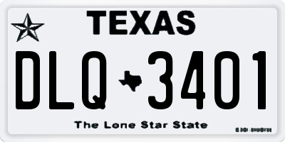 TX license plate DLQ3401
