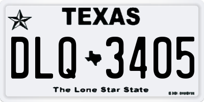 TX license plate DLQ3405