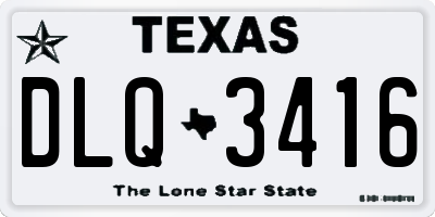 TX license plate DLQ3416