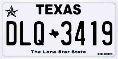 TX license plate DLQ3419