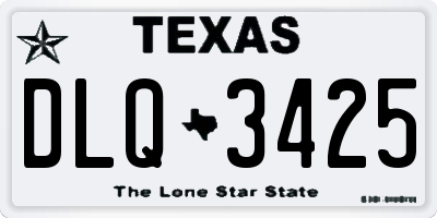 TX license plate DLQ3425