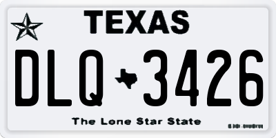 TX license plate DLQ3426