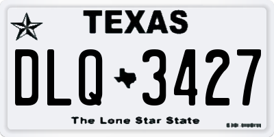 TX license plate DLQ3427
