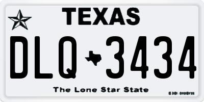 TX license plate DLQ3434