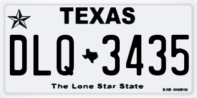 TX license plate DLQ3435