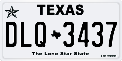 TX license plate DLQ3437
