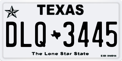 TX license plate DLQ3445