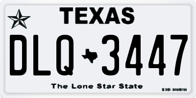 TX license plate DLQ3447