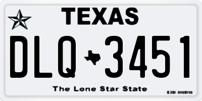 TX license plate DLQ3451