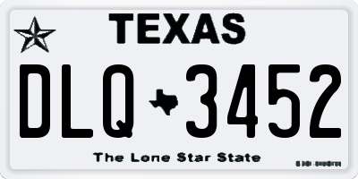 TX license plate DLQ3452