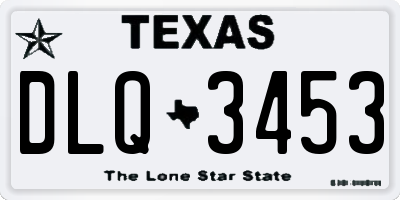 TX license plate DLQ3453