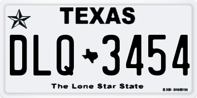 TX license plate DLQ3454