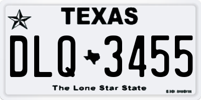 TX license plate DLQ3455