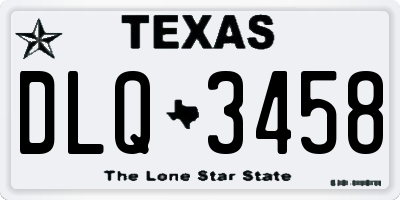 TX license plate DLQ3458