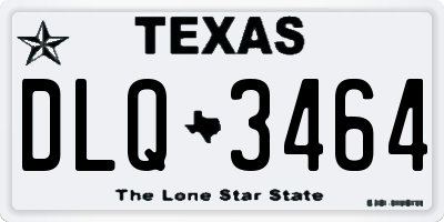 TX license plate DLQ3464