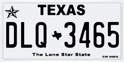 TX license plate DLQ3465