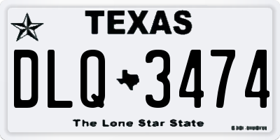 TX license plate DLQ3474