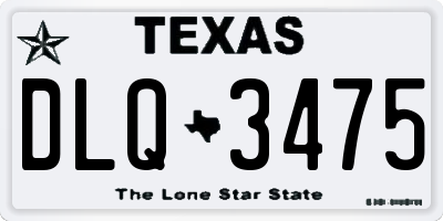 TX license plate DLQ3475
