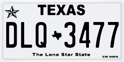 TX license plate DLQ3477